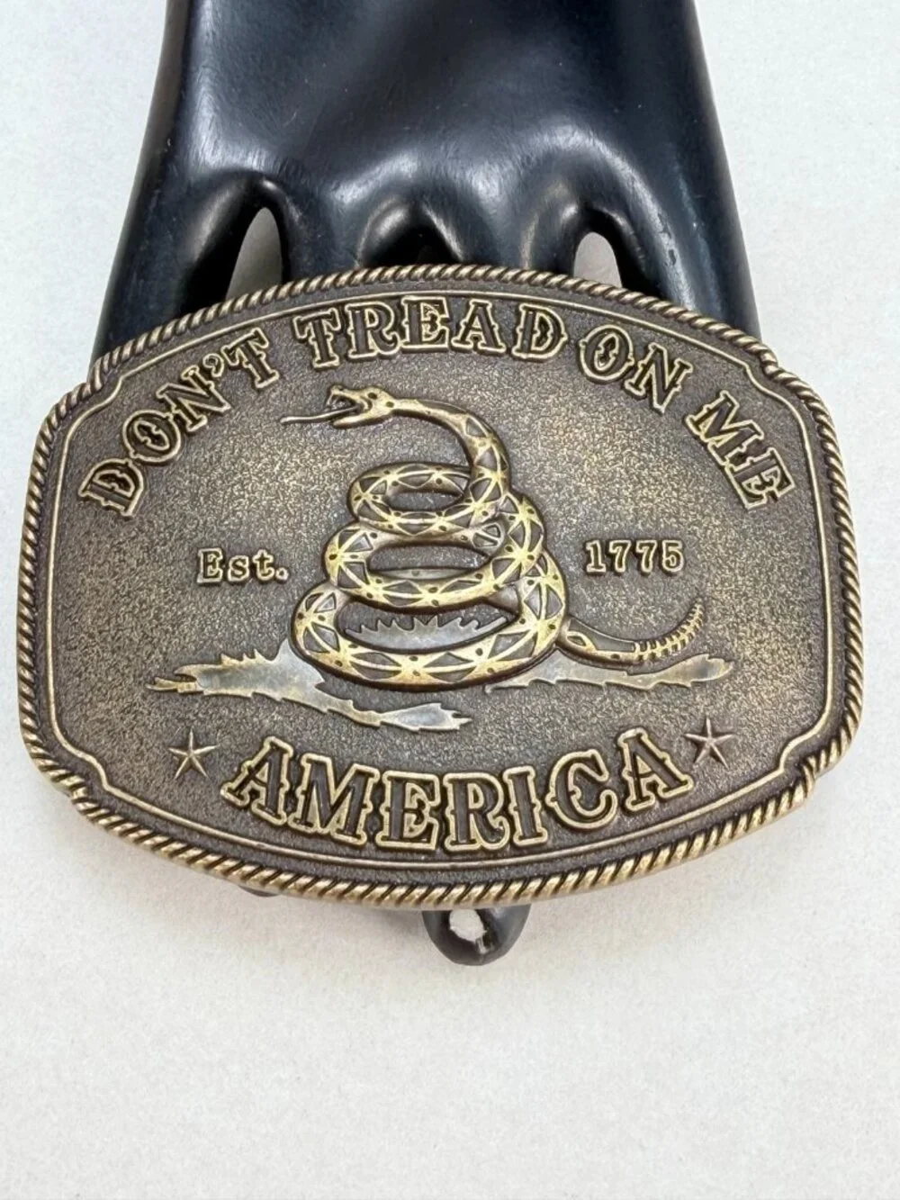 Don't Tread On Me America 1776 Gadsden Snake Patriotic Belt Buckle